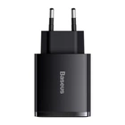 Мережевий зарядний пристрій Baseus Compact Quick Charger 2U+C 30W EU чорний CCXJ-E01