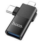 Adapter 2 in 1 Lightning/USB-C to USB 2.0 — Hoco UA17 303 — Black (777114)