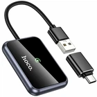 Адаптер Carplay Hoco HU1 USB-A Type-C черно-серый алюминиевый сплав беспроводной для iPhone