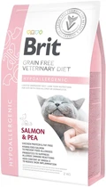 Сухой корм для кошек Brit VD Hypoallergenic при аллергии с лососем и горохом