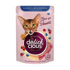 Влажный корм Delickcious для кошек с уткой и лесными ягодами в сливочном соусе 80 г