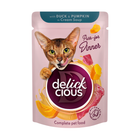 Влажный корм для взрослых котов Delickcious Полоски с уткой и тыквой в крем супе