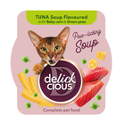 Суп для кошек Delickcious с тунцом и добавлением миникукурузы с зеленым горошком 80 г