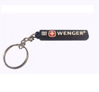 Брелок двухсторонний Wenger прорезиненный на кольце с цепочкой рельеф логотип черный Швейцария (6 61 30)