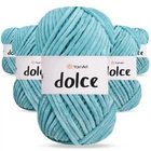 Упаковка YarnArt Dolce, Бірюза №746, 5шт - 5 мотків по 100 г 120 м, плюшева пряжа для іграшок, пледів і аксесуарів, 100% мікрополіестер