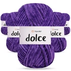 Упаковка YarnArt Dolce, Фіолетовий №792, 5шт - 5 мотків по 100 г 120 м, плюшева пряжа для іграшок, пледів і аксесуарів, 100% мікрополіестер