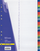 Розділювачі А4, №1-31, BUROMAX 3216 кольор. (40) /BM.3216/