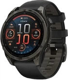 Смарт-годинник Garmin Fenix 8 43mm AMOLED Sapphire Carbon Gray DLC Tit. w. Black/Pebble Gray S. Band (010-02903-20/21/28)