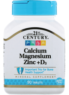 Мультимінеральний комплекс кальцій магній цинк 21st Calcium Magnesium Zinc D3 90tab