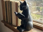 Статуетка кіт-читач в очках книжковий упор декор для дому та офісу. Aivory