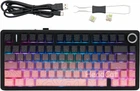 Бездротова ігрова механічна клавітура Aula F75 Contour lines Pink 75%, Hot-Swap, RGB, 2.4GHz/Bluetooth/USB