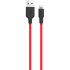 Дата кабель USB 2.0 AM to Lightning 1.0m 2A silicone X21 black+red HOCO