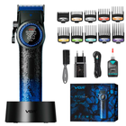 Машинка для стрижки VGR V-001 Blue (10 насадок) 4600 mAh LED дисплей