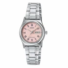 Жіночий годинник Casio LTP-V006D-4B з рожевим циферблатом