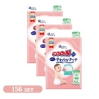 Детские подгузники 156 шт Goo.N Plus размер M (6-11 кг) Детские одноразовые подгузники с индикатором влаги и защитой от протечек Памперсы для детей
