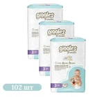 Дитячі підгузки 102 шт Giggles Premium Midi розмір 3 (4-9 кг) Дитячі одноразові підгузники з індикатором вологи та захистом від протікань Памперси для дітей