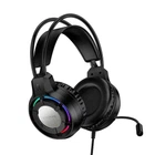 Наушники игровые Borofone BO112 Wave накладные USB + 3.5 мм с микрофоном RGB Black (6941991124648)