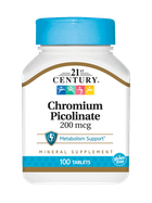 Піколінат хрому 21st Century (Chromium Picolinate) 100 таблеток CEN21368