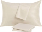 Наволочка U-Tek Boston Ivory Beige Stripe Сатин Бежева в смужку 50х70 см (IBS57)