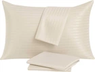 Наволочка U-Tek Boston Ivory Beige Stripe Сатин Бежева в смужку 60х60 см (IBS66)