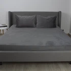 Простирадло ТЕП "VELOUR" з резинкою сіре, 180x200