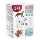 Влажный корм Optimeal для взрослых кошек со вкусом телятины в клюквенном соусе 85 г