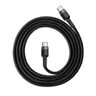 Кабель Baseus Cafule Type-C 60W 1м чорний для заряджання та синхронізації 20V 3A кевларова обплетення