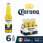 Упаковка пива Corona Extra світле фільтроване 4.5% 0.355 л x 6 шт. (7503024460681_7501064191466)