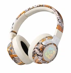 Бездротові накладні навушники SY-T12 Bluetooth 5.4, Hi-Fi звук, RGB підсвітка, з мікрофоном, для телефону та ПК, Бежеві