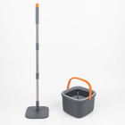 Комплект швабра с ведром для мытья полов Mop with bucket K10, с отжимом / Складная швабра