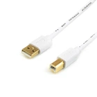 Кабель USB 2.0 AM/BM длина 0.8 м., белый, GOLD plated, блистер