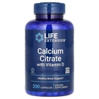 Кальцій цитрат з вітаміном Д Life Extension (Calcium Citrate with Vitamin D) 200 мг/100 МО 200 капсул (LEX-19632)
