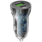 Автомобільний зарядний пристрій HOCO Z47A Transparent Discovery Edition dual port PD30W+QC3.0 car charger Transparent Black