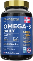 Жирні кислоти Nordway Daily OMEGA-3 1000 мг в капсулах №90 (7072612000344)