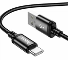 Кабель USB Type-C 3А 1м для заряджання та передачі даних Hoco X89 Wind чорний нейлонова обплетення