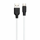 Кабель USB Type-C 2м 3А силиконовый черно-белый Hoco X21 Plus для зарядки и синхронизации