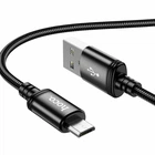 Кабель USB Micro 2.4A 1м Hoco X89 Wind Черный для зарядки и синхронизации устройств из нейлона и алюминия
