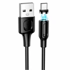Кабель USB Borofone BX41 Amiable магнітний Type-C 1м 2.4A чорний з алюмінієвого сплаву та пластику