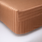 Простыня на резинке Moon&Star Latte Brown Satin Stripe 200х200х20 см (MS-850004718)