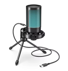 Микрофон FIFINE AmpliGame A2 USB RGB игровой конденсаторный для ПК ноутбука PS4 PS5 MacBook со штативом черный