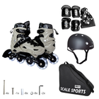 Комплект роликів для початківців із захистом та шоломом Scale Sports Gray LF 605, розмір 34-38