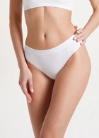 Труси бразиліана жіночі безшовні в рубчик Giulia BRASILIAN BRIEFS RIB S/M White-white