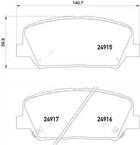 Гальмівні колодки BREMBO P30065 Hyundai I30, Genesis, Veloster; KIA Optima, Ceed, Cerato, Pro Ceed 581012TA20, 581012TA21, 581012TA61