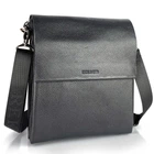 Мужская кожаная сумка через плечо BEXHILL TD-18621 — мессенджер планшет 23x26x6 черная