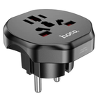 Мережевий адаптер HOCO AC6 Unimpeded universal conversion plug Black
