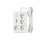 Мережевий фільтр-подовжувач 4 розетки та 2 USB A + 1 Type-C на 5 метрів білий