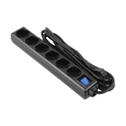 Подовжувач мережевий 6 розеток 3 метри 2E Power Extension 6 Type F 3m 16A Black