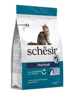 Сухий монопротеїновий корм Schesir Cat Hairball для виведення шерсті для дорослих котів з довгою шерстю з куркою