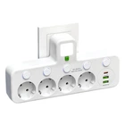Сетевой адаптер 8625UL с ночником, 4 розетки + USB + Type-C (17559/MG) Белый