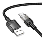 Кабель HOCO U129 Spirit transparent charging data cable iP 1,2m. Black